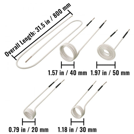 VEVOR Inductieverwarmingsspiraalset, 8-delig hittebestendig inductieverwarmingsgereedschap met flexibiliteit en lange levensduur voor het verwijderen van roestige bouten en moeren