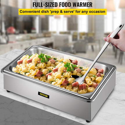 VEVOR Professionele Komfoorset Commerciële Voedselverwarmer 400W68x47,5x30cm RVS