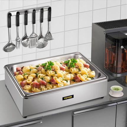 VEVOR Professionele Komfoorset Commerciële Voedselverwarmer 400W68x47,5x30cm RVS