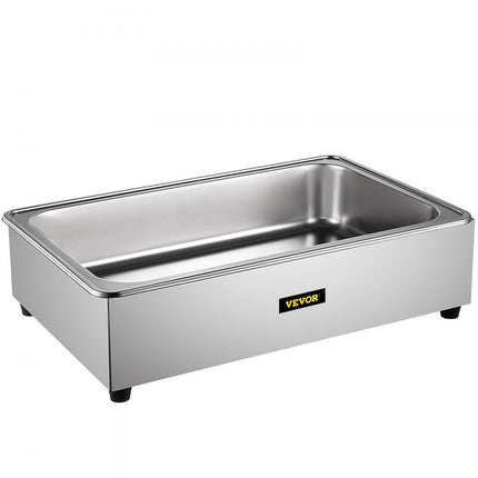 VEVOR Professionele Komfoorset Commerciële Voedselverwarmer 400W68x47,5x30cm RVS