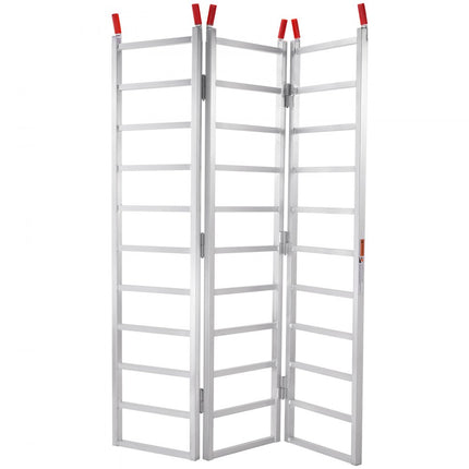 VEVOR aluminium oprijplaten, drievoudige oprijplaat met spanbanden, 700 kg opvouwbare laadbrug voor motorfietsen, tractoren, ATV/UTV, vrachtwagens, grasmaaiers, sneeuwblazers, 1956 x 1379 x 38 mm 1 stuk