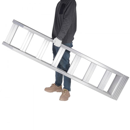 VEVOR Aluminium oprijplaten Heavy Duty oprijplaten met bovenste haakbevestiging Universele laadbrug voor motorfietsen, tractoren, ATV/UTV, vrachtwagens, grasmaaiers, 4T, 2 stuks