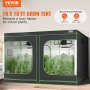 VEVOR kweekkast 305 x 305 x 203 cm kas gemaakt van 19 mm stalen frame en 600D Oxford stof kweektent 60 kg laadvermogen kweekkast geschikt voor 400 W kweeklicht binnen kweektent