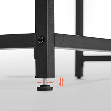 Derins Schreibtisch, Kleiner Computertisch, Bürotisch, für Arbeitszimmer, Schlafzimmer, 50 x 80 x 76 cm, Industrie-Design, Metallgestell, vintagebraun-schwarz LWD038B01