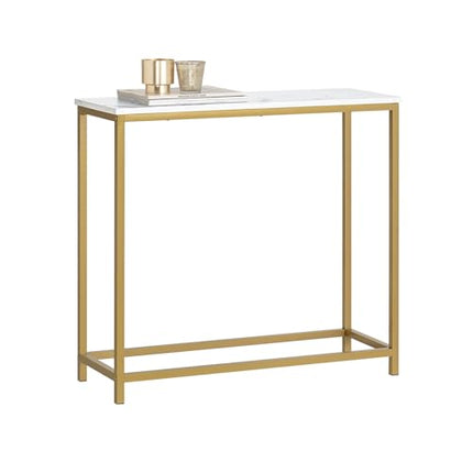 Derins FSB29-G Konsolentisch mit goldenem Metallrahmen Flurtisch Dekotisch Sideboard Beistelltisch Wohnzimmer Eingangsbereich BHT ca: 80x75x30cm