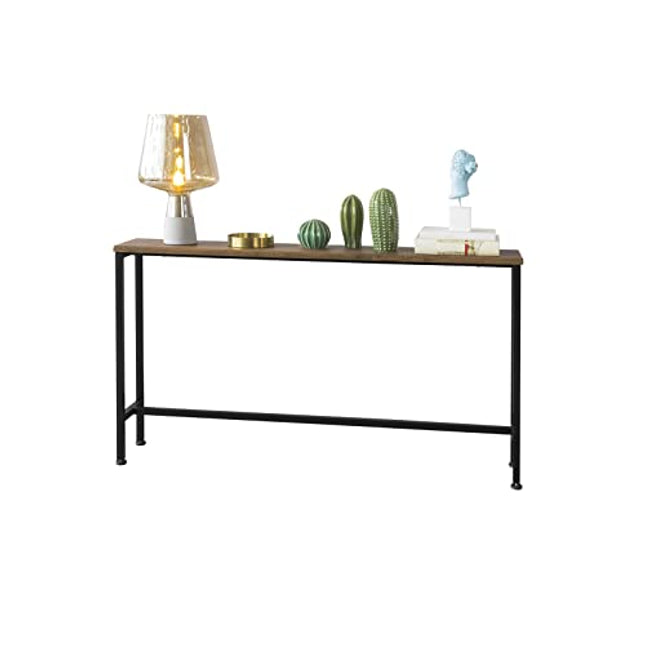 Derins FSB19-N Vintage Konsolentisch Metall Flurtisch Dekotisch Sideboard Beistelltisch Natur/Schwarz BHT ca: 120x65x20cm