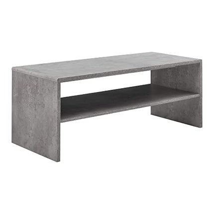 Derins Couchtisch mit Ablage in Beton-Optik Beistelltisch Wohnzimmertisch 100x40x40cm Sofatisch