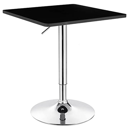 Derins Stehtisch Bartisch Bistrotisch, Partytisch, Design Tisch mit Trompetenfuß, drehbare Tischplatte aus robustem MDF, höhenverstellbar, Dekor, Schwarz BT03sz