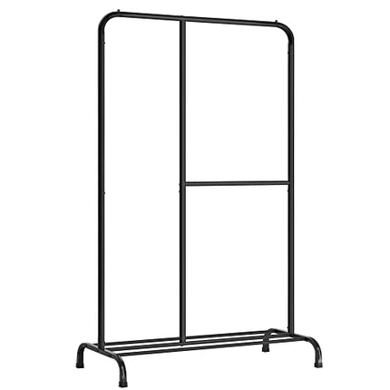 Derins Kleiderständer, Kleiderstange, bis 100 kg belastbar, mit verstellbarer Stange, für Schlafzimmer, Wohnzimmer, Flur, schwarz HSR103B01