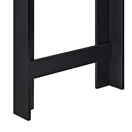 Derins Bartisch mit integrierter Hausbar 120x60x106cm Tresentisch mit 3 Ablageflächen Stehtisch Bartheke mit 3 Fächern Küchentheke Tresen Schwarz mit Eiche-Optik