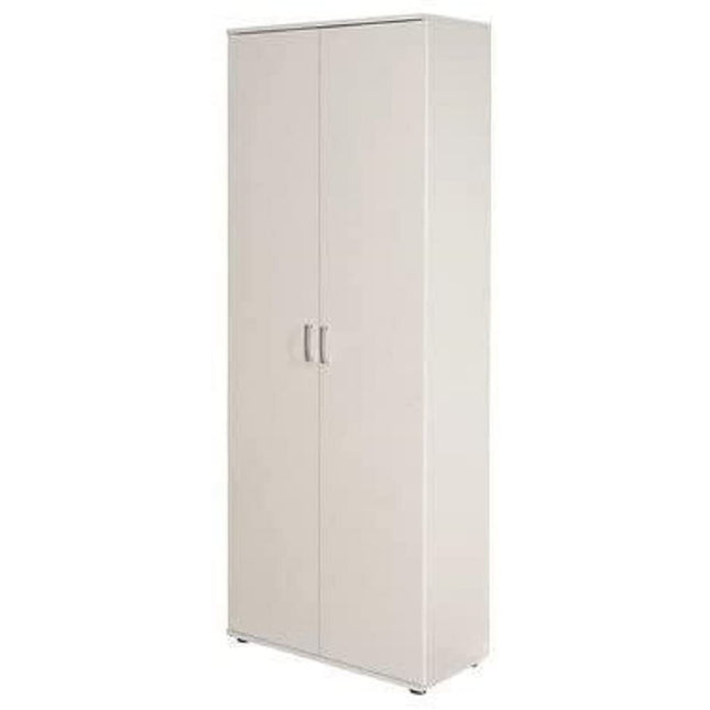 Derins – Mehrzweckschrank – Aktenschrank – Allzweckschrank – 2 Türen – Breite:70cm – Tiefe: 34 cm – Höhe: 190 cm – inkl. 5 Einlageböden – Melaminbeschichtet – Arconati – Weiß
