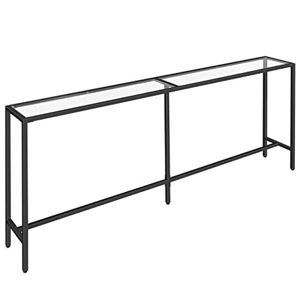 Derins 180 cm Langer Konsolentisch, Sofatisch aus gehärtetem Glas, moderner Konsolentisch, einfache Montage, Stahlrahmen, geeignet für Wohnzimmer, Flur ACTH18B01Z