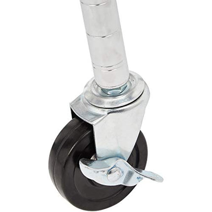 Derins Servierwagen mit 3 Ebenen, Metallkorb, Holzplatte, Silber