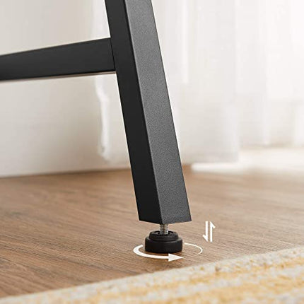 Derins Schreibtisch, Computertisch, Homeoffice, Büro, Arbeitszimmer, Wohnzimmer, stabil, platzsparend, einfacher Aufbau, Industrie-Design, 100 x 50 x 75 cm, Greige-schwarz LWD040B02