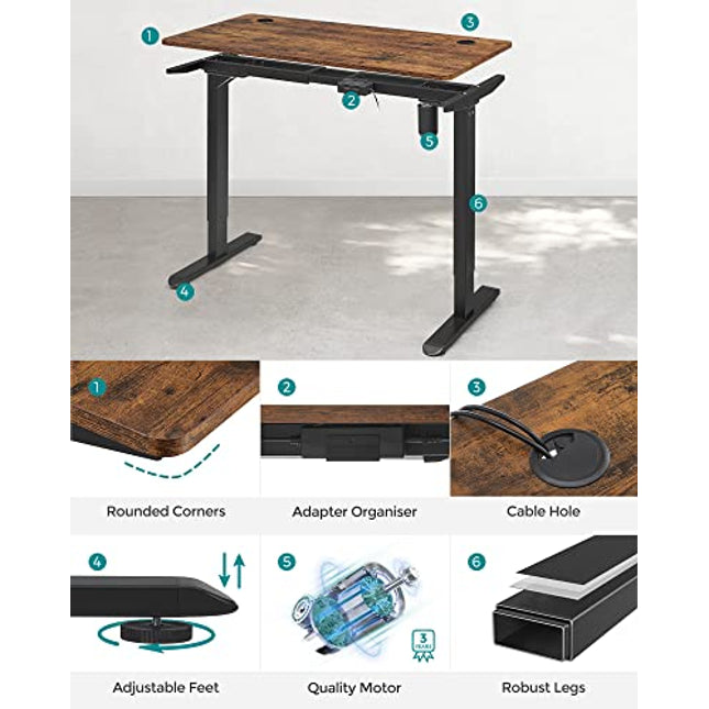 SONGMICS Elektrisch bureau, in Hoogte Verstelbaar