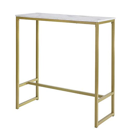 Derins FSB34-G Bartisch mit goldenem Metallrahmen Stehtisch Bartresen Tresentisch Küchentheke Küchenbar BHT ca.: 100x106x40cm