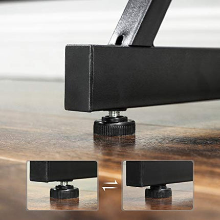 Derins Schreibtisch, großer Computertisch, L-förmiger Eckschreibtisch, PC-Tisch, platzsparend, einfache Montage, 138 x 150 x 75 cm, vintagebraun-schwarz LCD402B01