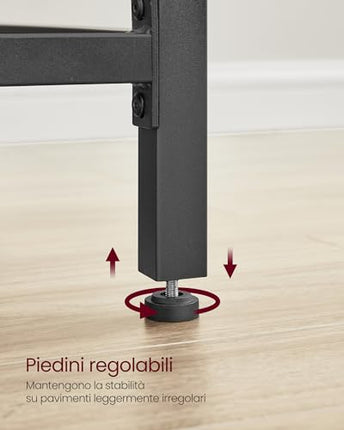 Derins Schreibtisch, Computertisch mit Stahlrahmen, Tischplatte im Vintagestil, Homeoffice-Tisch, einfache Montage, 50 x 100 x 75 cm, Industrie-Design, ebenholzschwarz-tintenschwarz LWD040B56