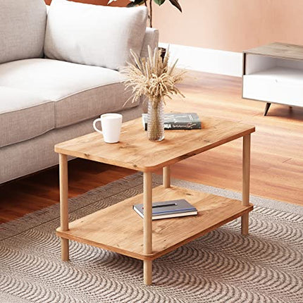 Derins Couchtisch Jelling Wohnzimmertisch Rechteckig Kaffeetisch 43 x 70 x 44 cm Sofatisch Holzoptik