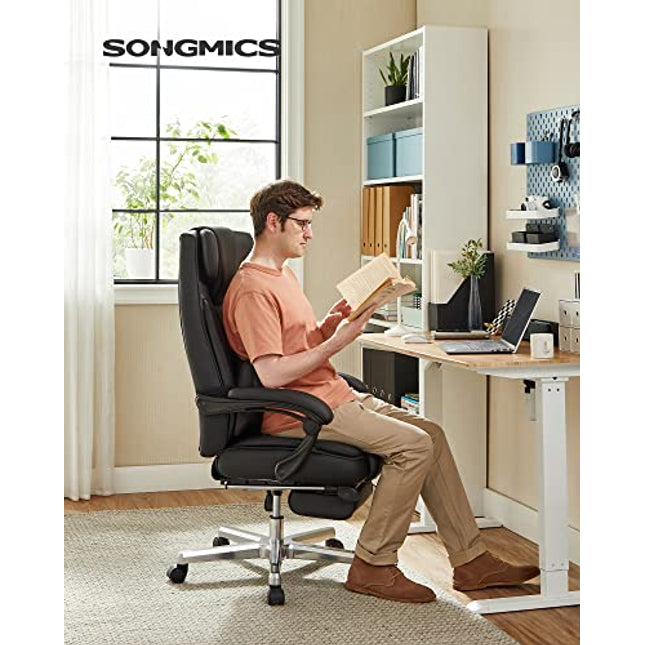 SONGMICS Luxe bureaustoel met inklapbare hoofdsteun