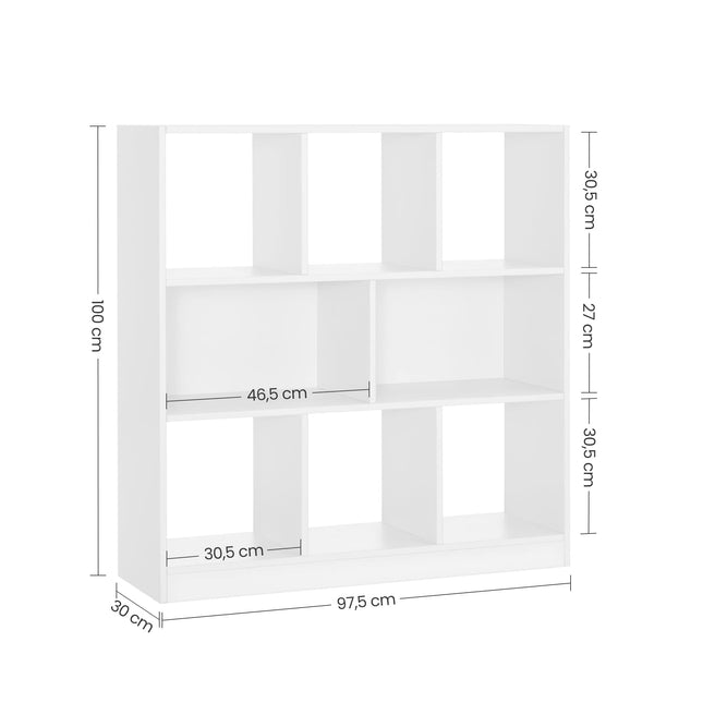 VASAGLE boekenkast, kubusplank, 97,5 x 30 x 100 cm