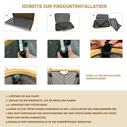 Derins Große Faltbarer Wäschekorb mit Deckel 3 facher Abnehmbarer Wäschesack,Waschekorbsammler，Wäschebox Wäschetonne，Faltbarer Bambus-Wäschesortierer，laundry baskets，körbe aufbewahrung (160L Schwarz)