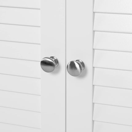 VASAGLE Badkamerkast, badkamerkast, vrijstaande keukenkast, opbergplank, met 2 deuren, wit BBC40WT