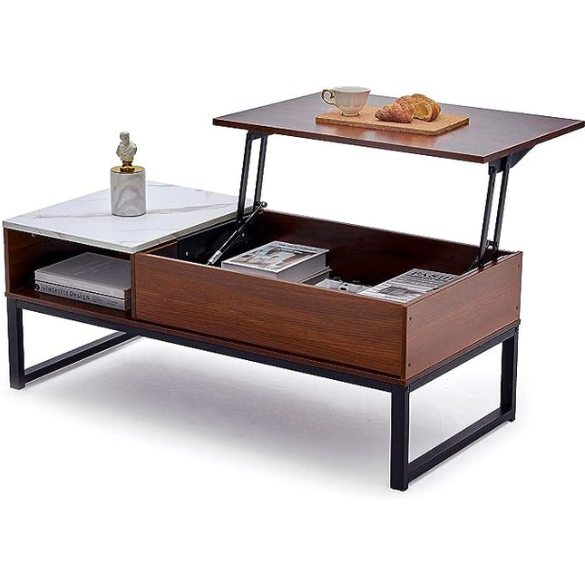 Derins Couchtisch Lift Top Couchtisch mit verstecktem Staufach, Smart Couchtisch aus der Mitte des Jahrhunderts, stabile Holz-Pop-Mitteltische für Wohnzimmer