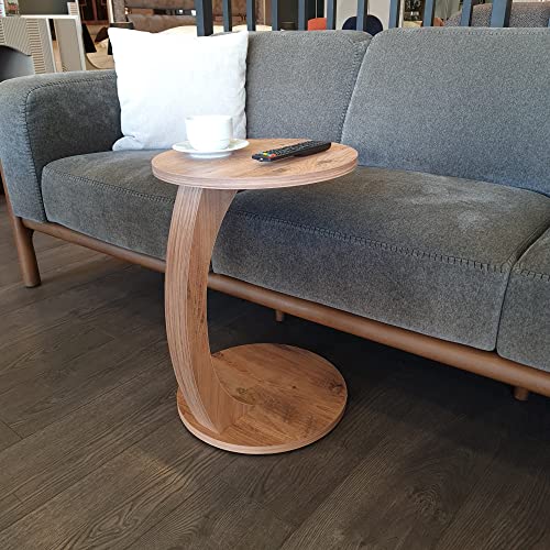 Derins Couchtisch mit Rollen, Kleiner Beistelltisch C Form, stylischer – Alles op Voorraad