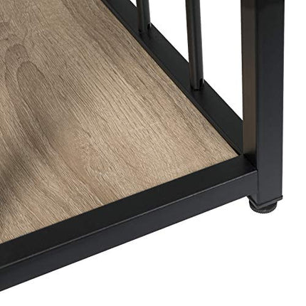 Derins BT25hei+BH130sz-2 1x Bartisch + 2X Barhocker Stehtisch Bistrotisch Bartheke Tresentisch, mit 2 Ablagefläche, Metallgestell, MDF, 120x50x105cm(BxTxH)