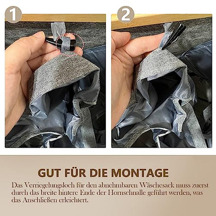 Derins Große Faltbarer Wäschekorb mit Deckel 3 facher Abnehmbarer Wäschesack,Waschekorbsammler，Wäschebox Wäschetonne，Faltbarer Bambus-Wäschesortierer，laundry baskets，körbe aufbewahrung (160L Schwarz)