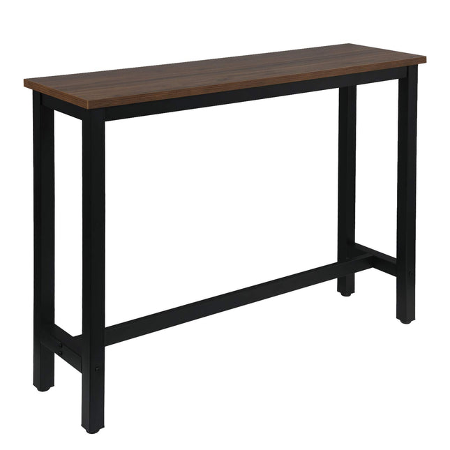 Derins BT30dc 1x Bartisch Bistrotisch Stehtisch Esstisch, Metallgestell, Tischplatte aus MDF, Dunkelbuche, 140x40x100cm(BxTxH)