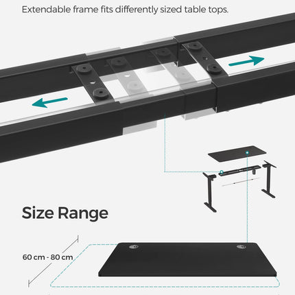 SONGMICS Elektrisch bureau, in Hoogte Verstelbaar