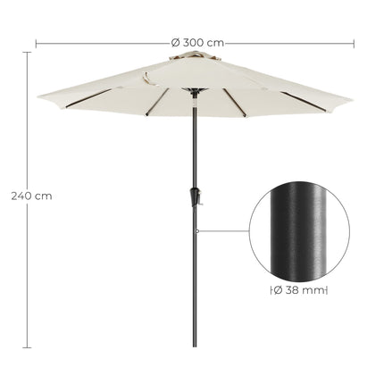 SONGMICS Parasol, octagonal, folding garden screen with crank