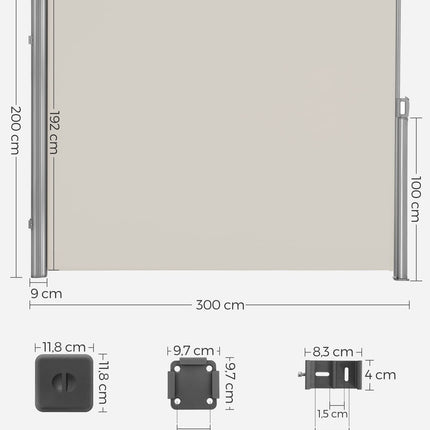 SONGMICS 200 x 300 cm (H x L), side awning GSA200E