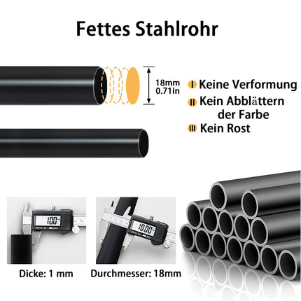 Derins Kleiderständer, Garderobenständer Stabil Kleiderstange mit 6 Haken und 2 Schuhregal Ablage Regal, Schlafzimmer Kleiderständer Freistehender Kleiderbügel, Weiß