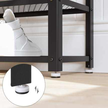 VASAGLE Schuhbank, Spanplatte, Stahl, rustikal braun + schwarz, 100 cm