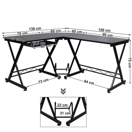 Songmics Computerbureau, computertafel, bureau, bureau, computertafel, werktafel, hobbytafel,