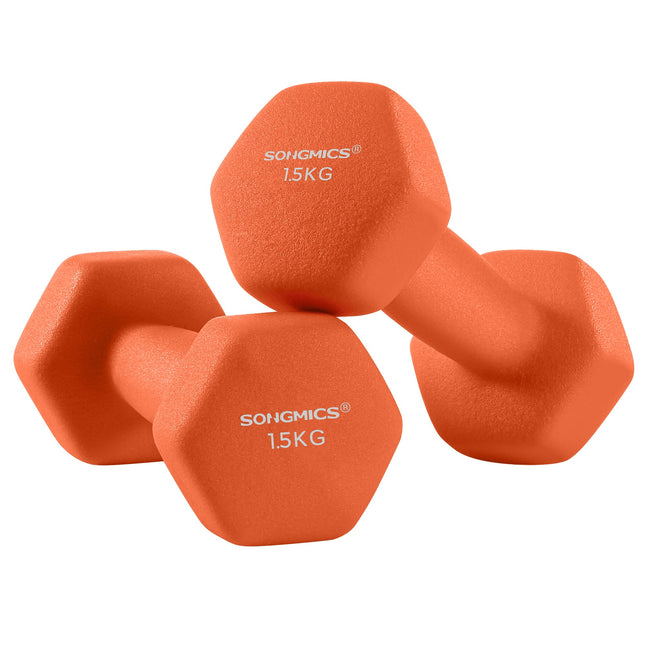 SONGMICS Dumbbells Set of 2 Dumbbells with Neoprene Matt Coating Non-Slip Fitness Strength Training for Home Gym