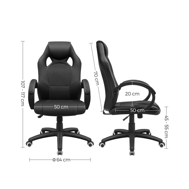 Songmics OBG56B Bureaustoel, gamingstoel, directiestoel