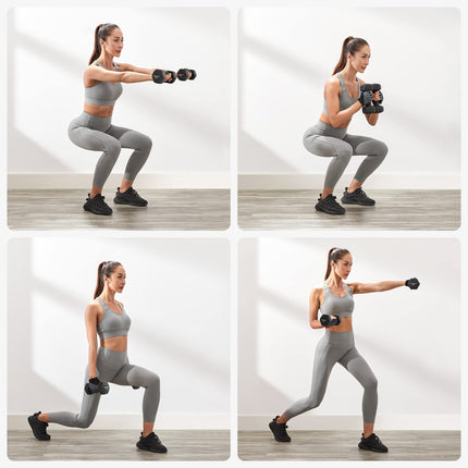 SONGMICS Halterset, set van 2, dumbbells, halters