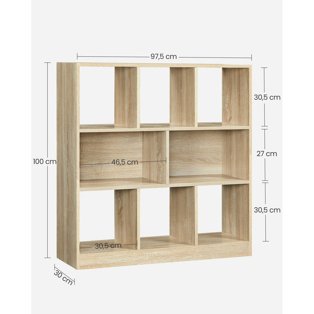VASAGLE boekenkast, kubusplank, 97,5 x 30 x 100 cm,