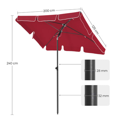 SONGMICS Parasol for balcony, rectangular garden screen