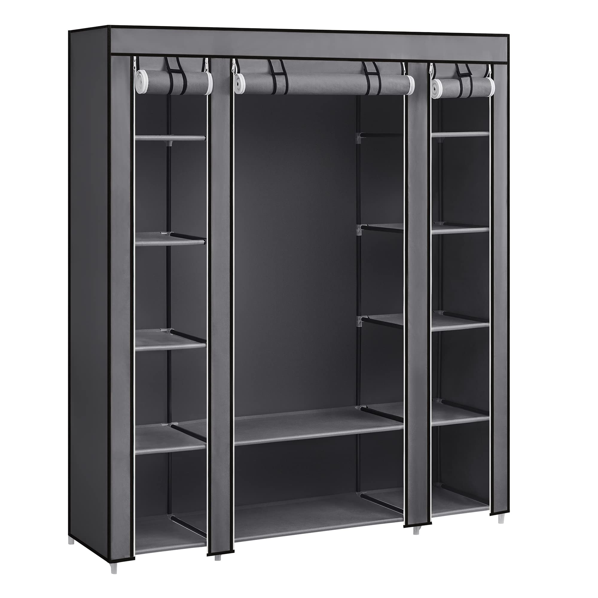 SONGMICS Garderobe, linnenkast, met kledingstang en rekken, soffit SONGMICS Garderobe, linnenkast, met kledingstang en rekken, soffit