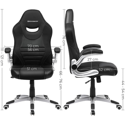 SONGMICS Office chair, ergonomic swivel chair, black OBG63BK