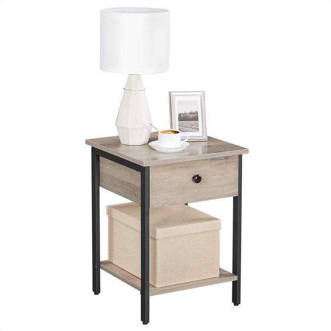 VASAGLE nachtkastje, nachtkastje met lade en plank