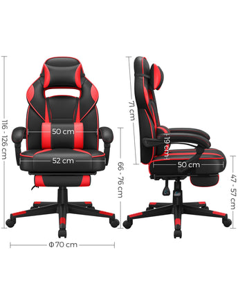 SONGMICS Gaming chair, office chair with footrest, OBG73BRV1