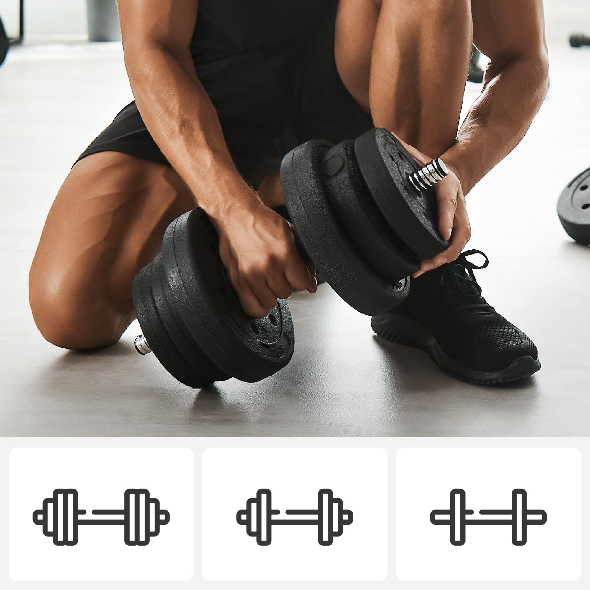 Haltère Giantex Kit Haltères Musculation 2 en 1 avec Disques Poids Haltère Giantex Kit Haltères Musculation 2 en 1 avec Disques Poids
