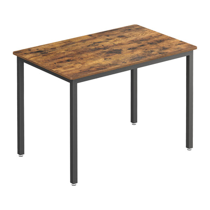 Derins Esstisch, Küchentisch, 70 x 110 x 77 cm, Esszimmertisch für 4 Personen, Tisch Wohnzimmer, Schreibtisch, für Esszimmer, Küche, Industrie-Design, vintagebraun-schwarz KDT081B01