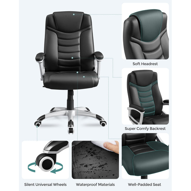 SONGMICS Ergonomic office chair, black, OBG21B